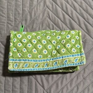Green Quilted Floral Wallet